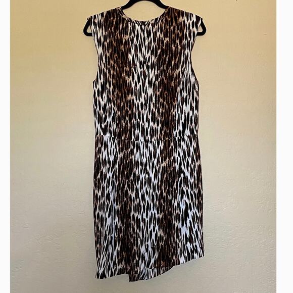 L'AGENCE Cipriana Leopard Print Asymmetrical Silk Dress, Size 0 - Picture 9 of 12
